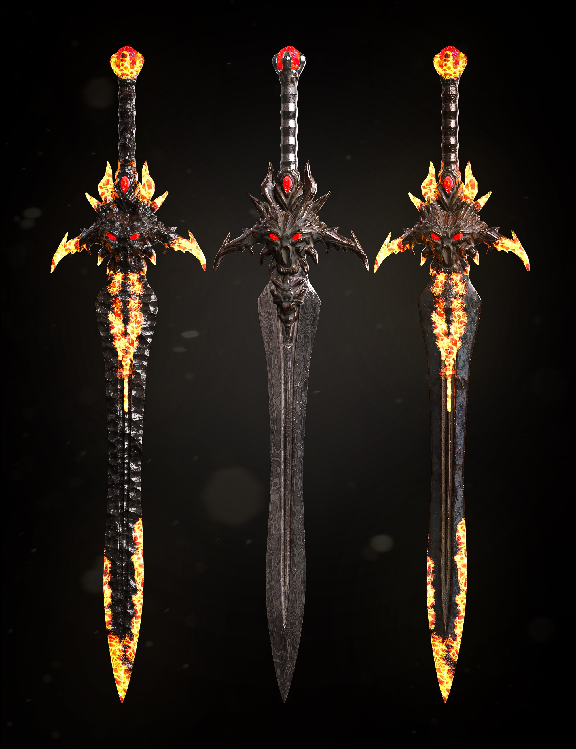 BW Dark Skull Sword Props and Poses For Genesis 8 and 8.1 by: Beautyworks, 3D Models by Daz 3D