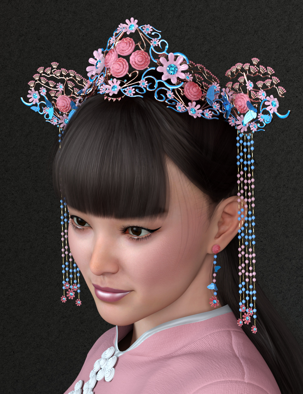 TX Chinese Headdress for Genesis 8 Females by: Titan XiVirtual_World, 3D Models by Daz 3D