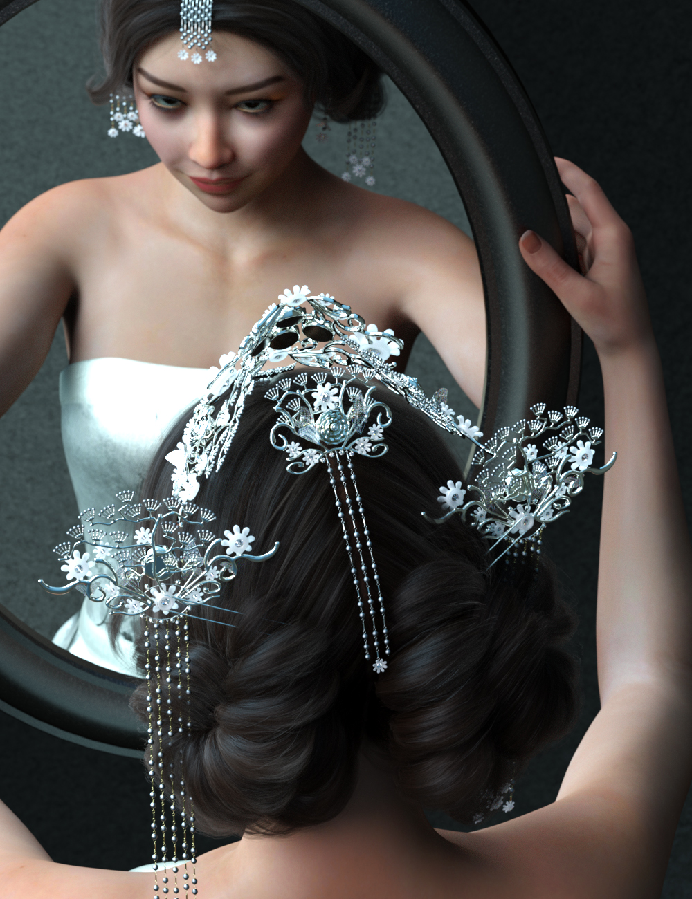 TX Chinese Headdress for Genesis 8 Females by: Titan XiVirtual_World, 3D Models by Daz 3D