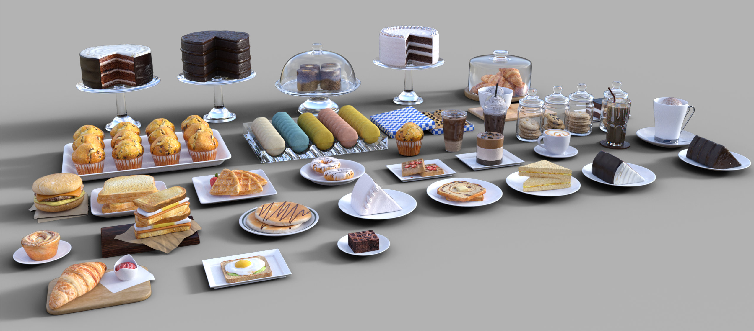 FG Coffee Shop Style Food by: Ironman, 3D Models by Daz 3D