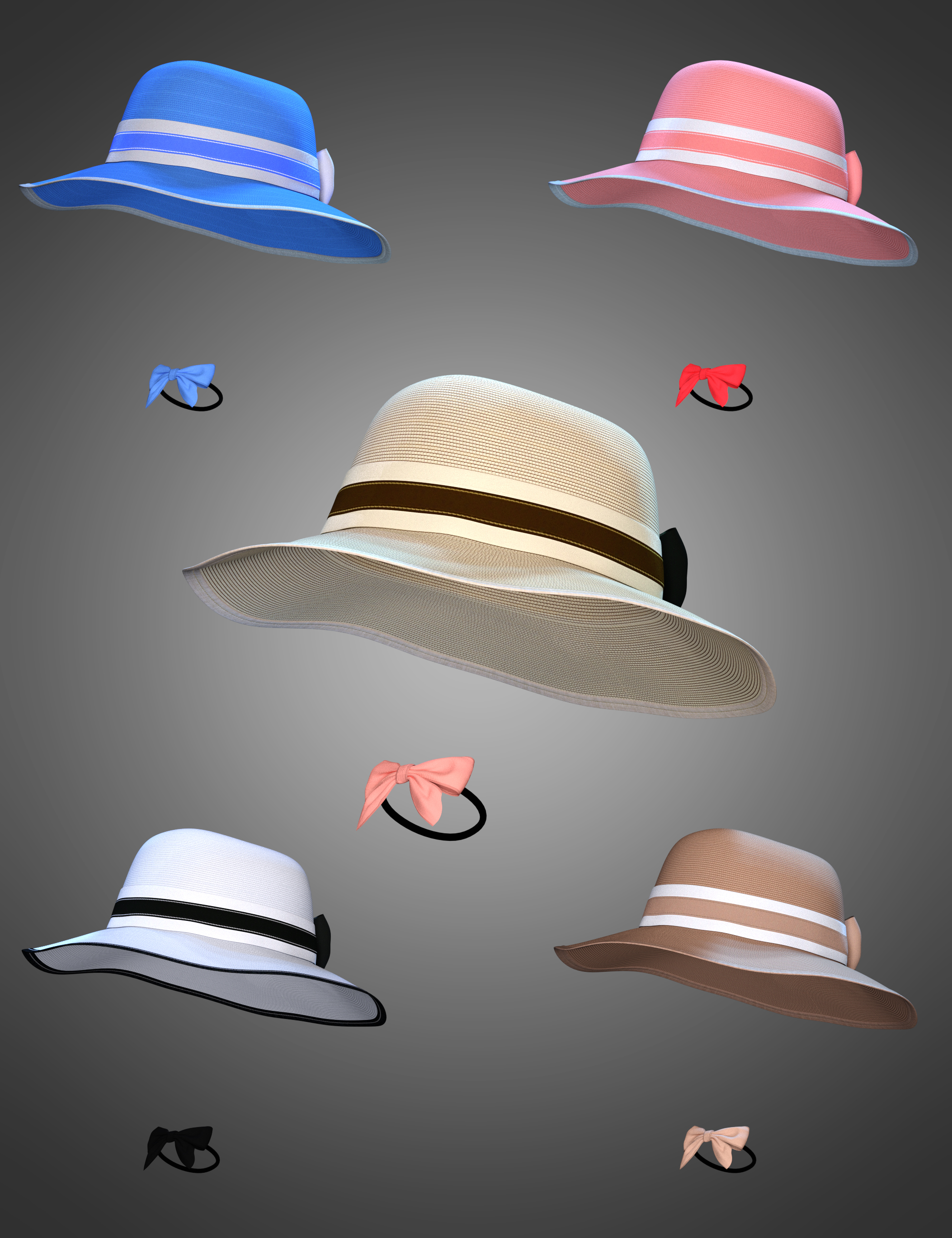 Beach Vacation Hat for Genesis 8 and 8.1 Females