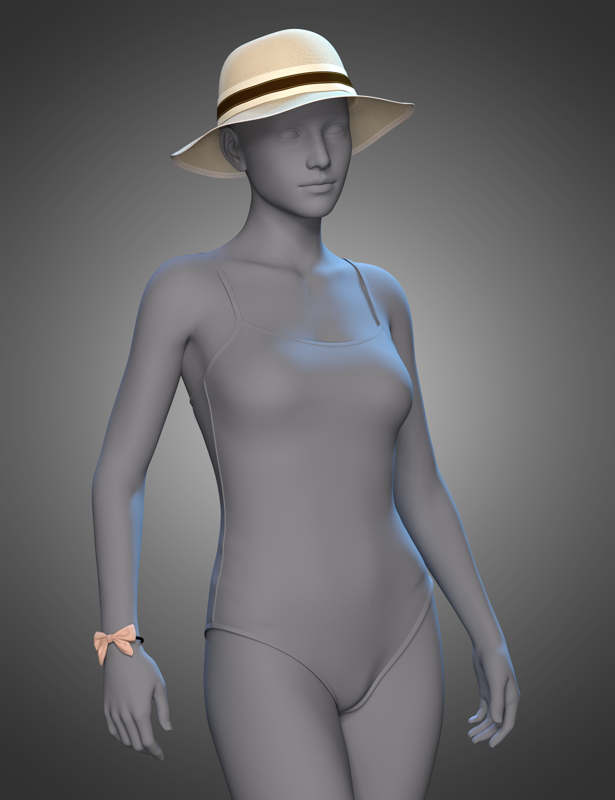Beach Vacation Hat for Genesis 8 and 8.1 Females by: Green Finger, 3D Models by Daz 3D