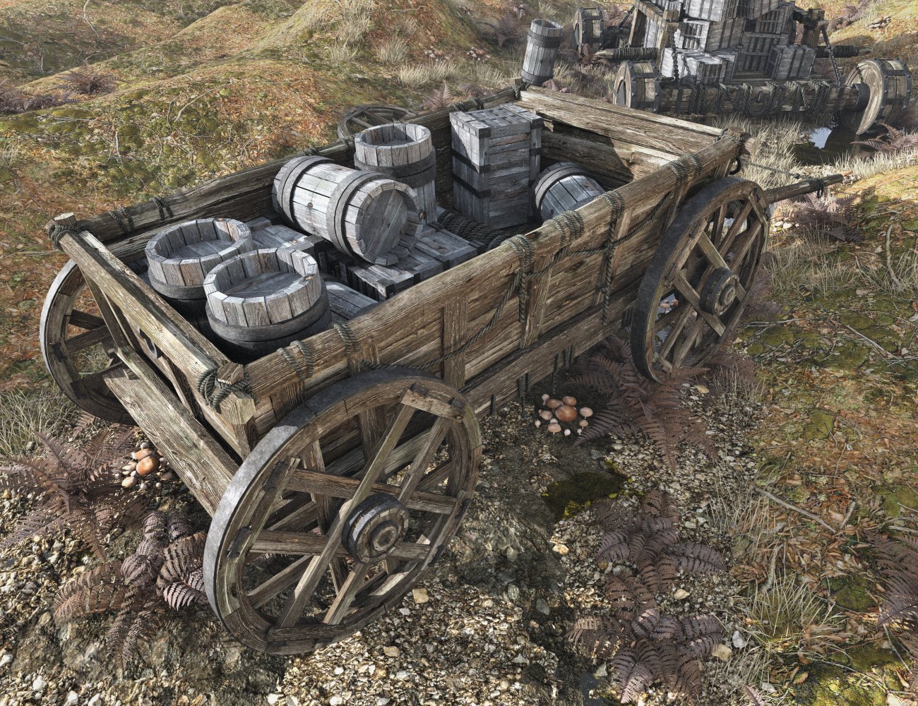Medieval Wagon Train by: Enterables, 3D Models by Daz 3D