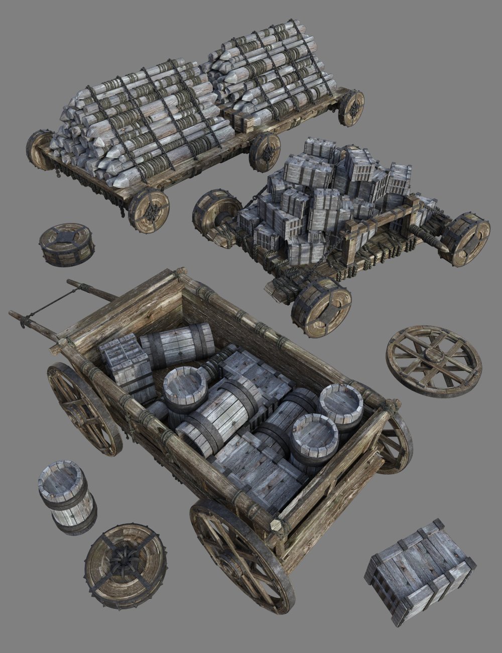Medieval Wagon Train Medieval Wagon Train by: Enterables, 3D Models by Daz 3D