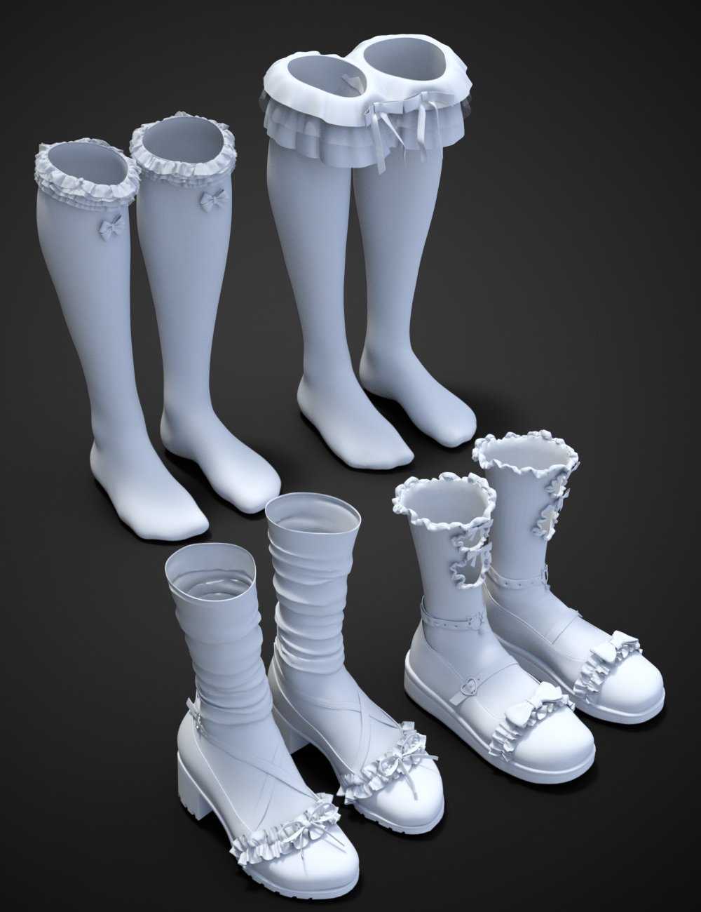 KuJ Kawaii Fashion Socks and Shoes Collection II for Genesis 8 and 8.1 Females KuJ Kawaii Fashion Socks and Shoes Collection II for Genesis 8 and 8.1 Females by: Kujira, 3D Models by Daz 3D