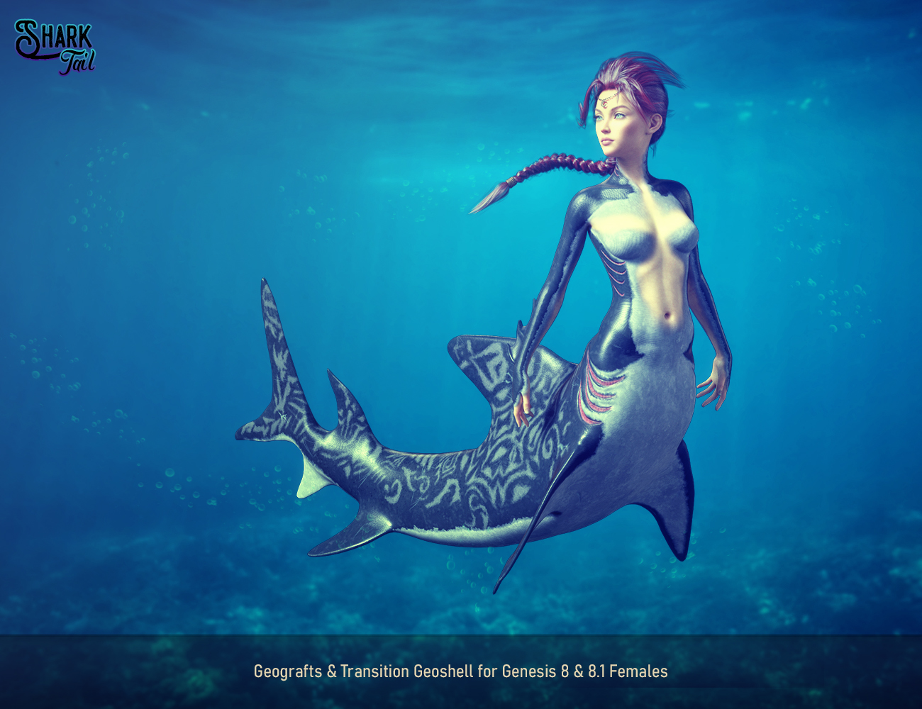 Shark Tail for Genesis 8 and 8.1 Female by: FenixPhoenixEsid, 3D Models by Daz 3D