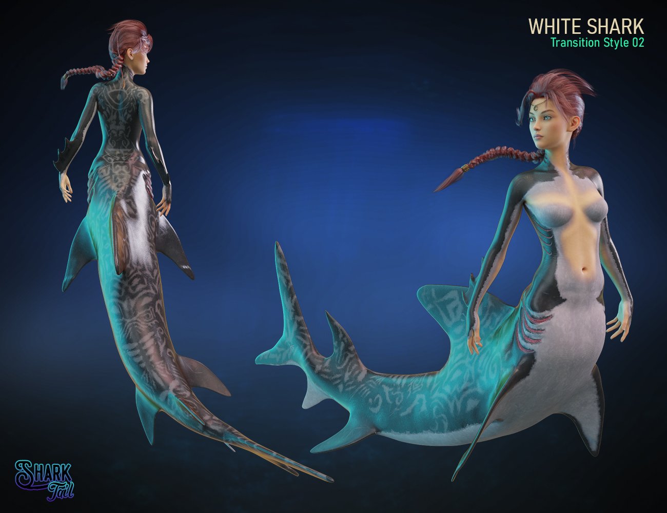Shark Tail for Genesis 8 and 8.1 Female by: FenixPhoenixEsid, 3D Models by Daz 3D