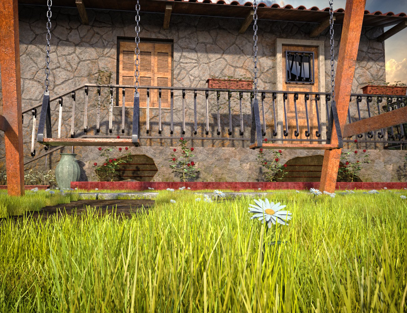 MD Backyard's Swing by: MikeD, 3D Models by Daz 3D