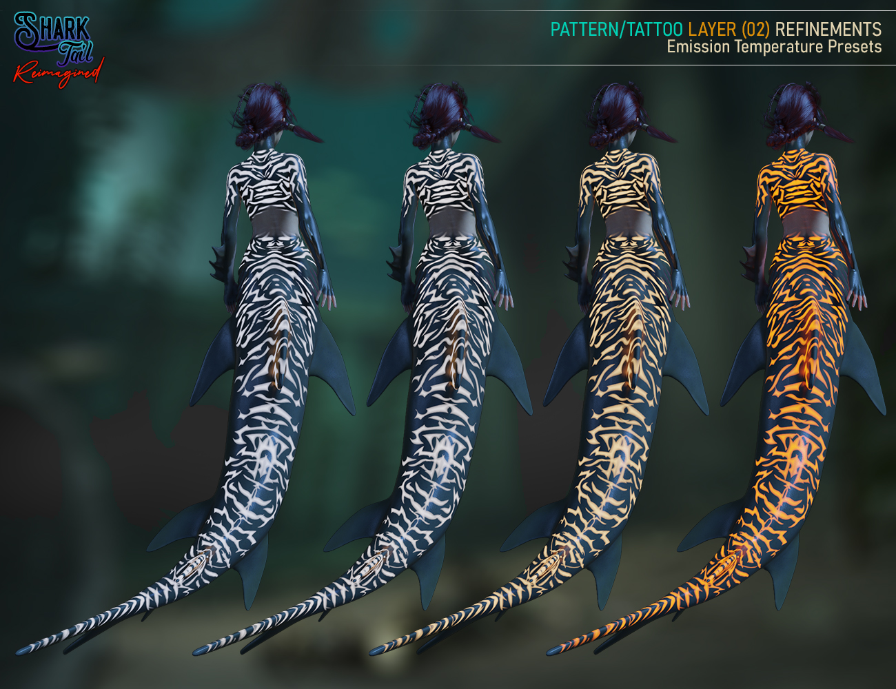 Shark Tail Reimagined Texture Add-On for Genesis 8 and 8.1 Female Shark Tail Reimagined Texture Add-On for Genesis 8 and 8.1 Female by: FenixPhoenixEsid, 3D Models by Daz 3D