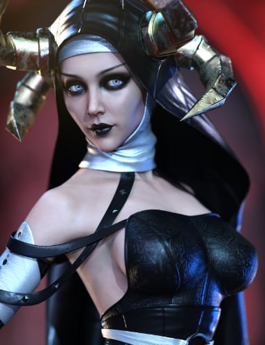 dForce Dark Nun Outfit for Genesis 8 and 8.1 Females by: HM, 3D Models by Daz 3D