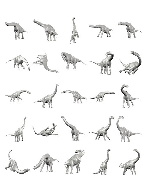Prehistoric Prey Poses by: Digiport, 3D Models by Daz 3D