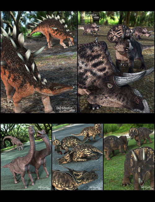 Prehistoric Prey Poses by: Digiport, 3D Models by Daz 3D