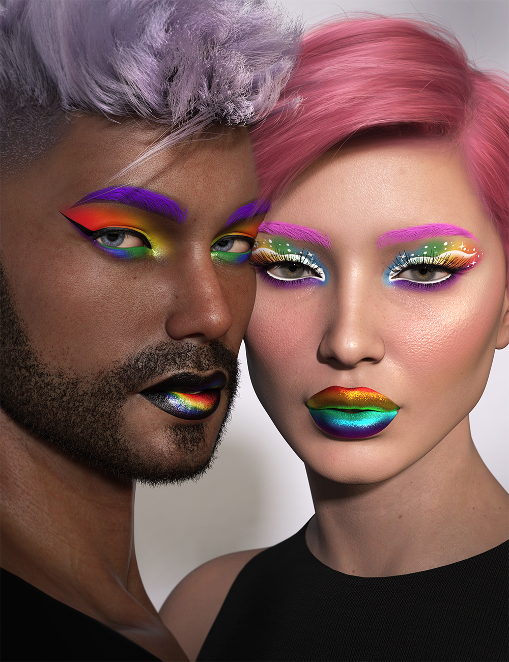 Prisma Makeup L.I.E. for Genesis 8.1 Females and Males by: 3D Sugar, 3D Models by Daz 3D