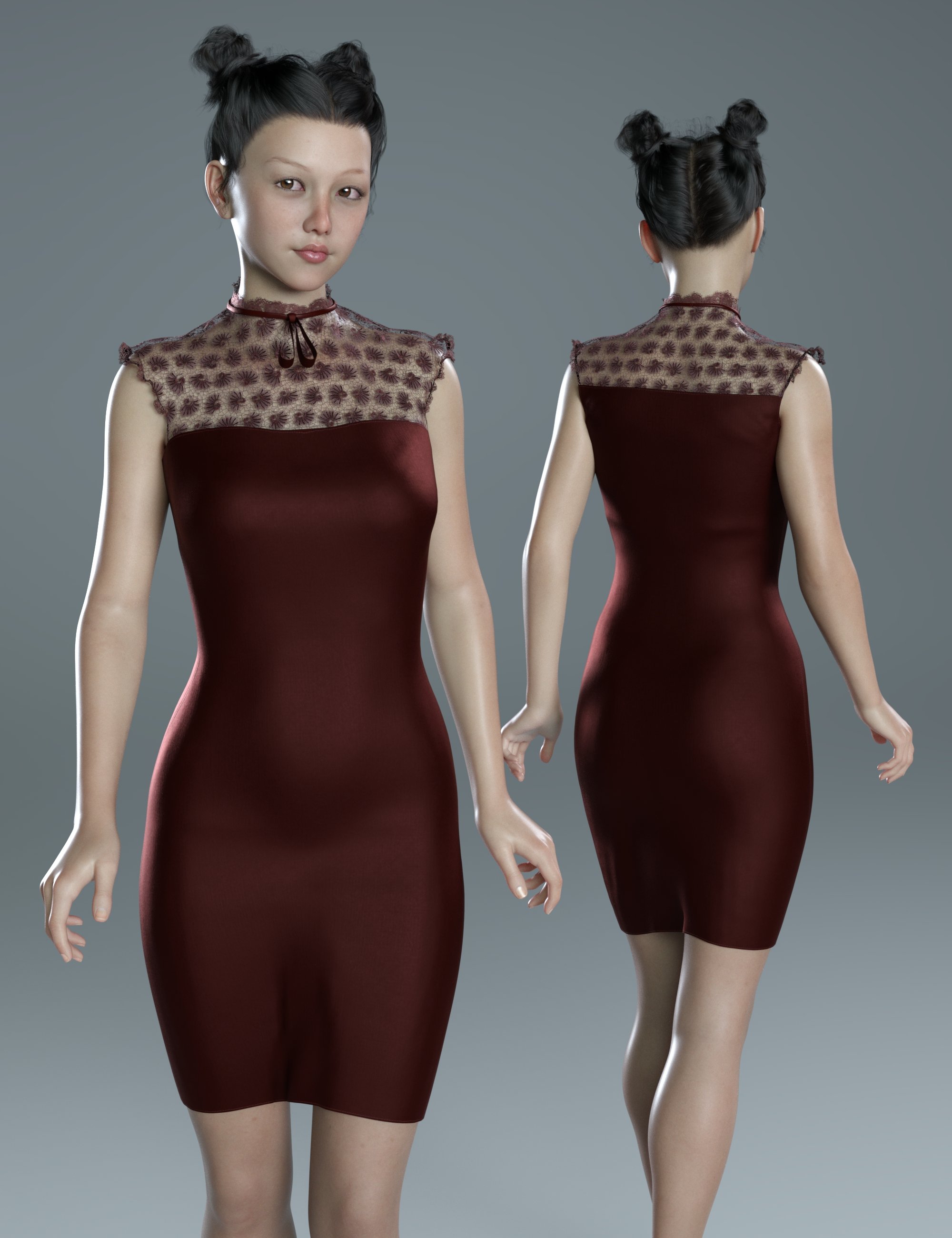 dForce Tabatha Dress for Genesis 8 and 8.1 Female by: Sade, 3D Models by Daz 3D