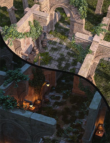 Medieval Ruin - Modular Medieval Ruin - Modular by: 3dLab, 3D Models by Daz 3D