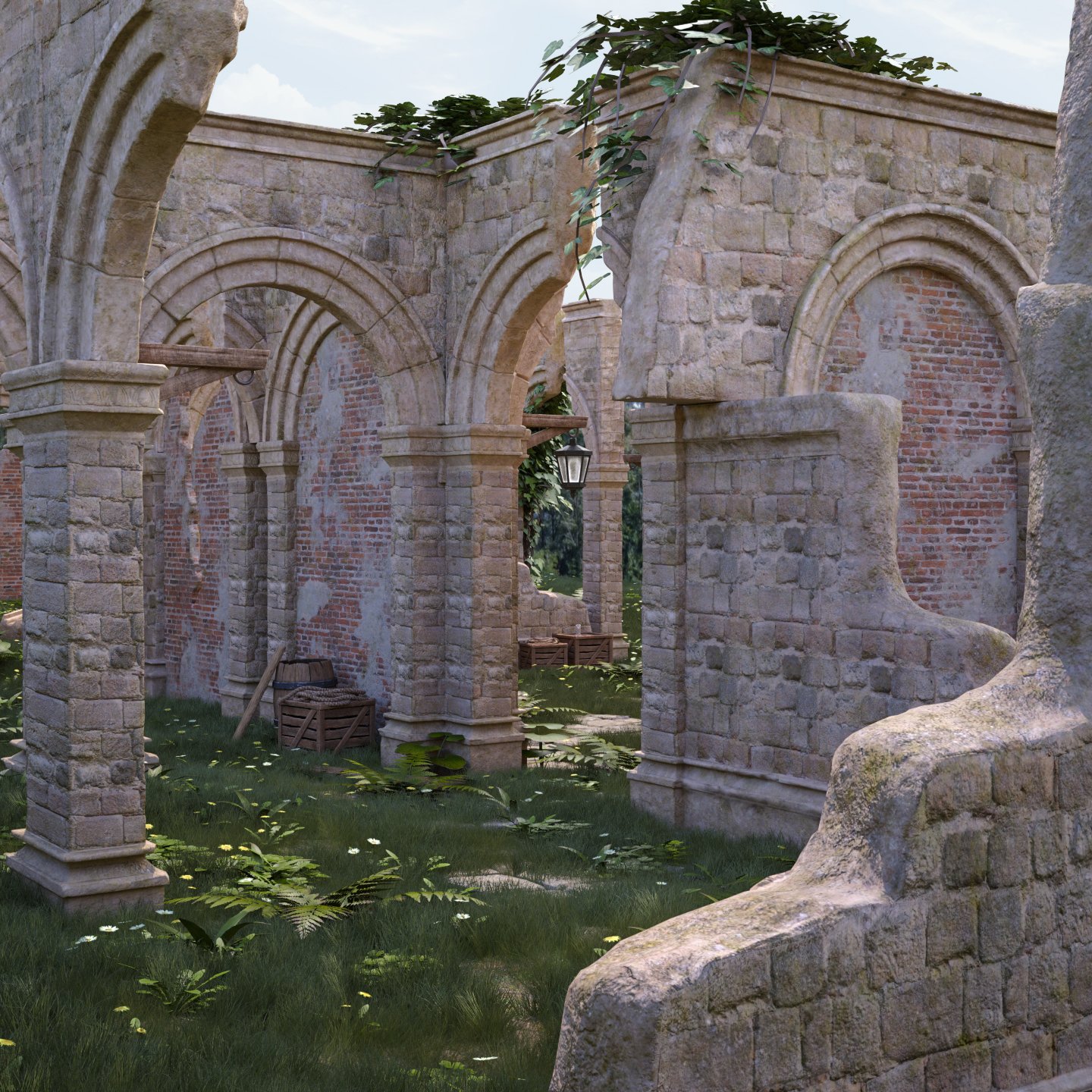 Medieval Ruin - Modular Medieval Ruin - Modular by: 3dLab, 3D Models by Daz 3D