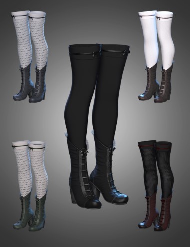 CB Mollie Mae Boots and Stockings for Genesis 8 Females by: CynderBlue, 3D Models by Daz 3D