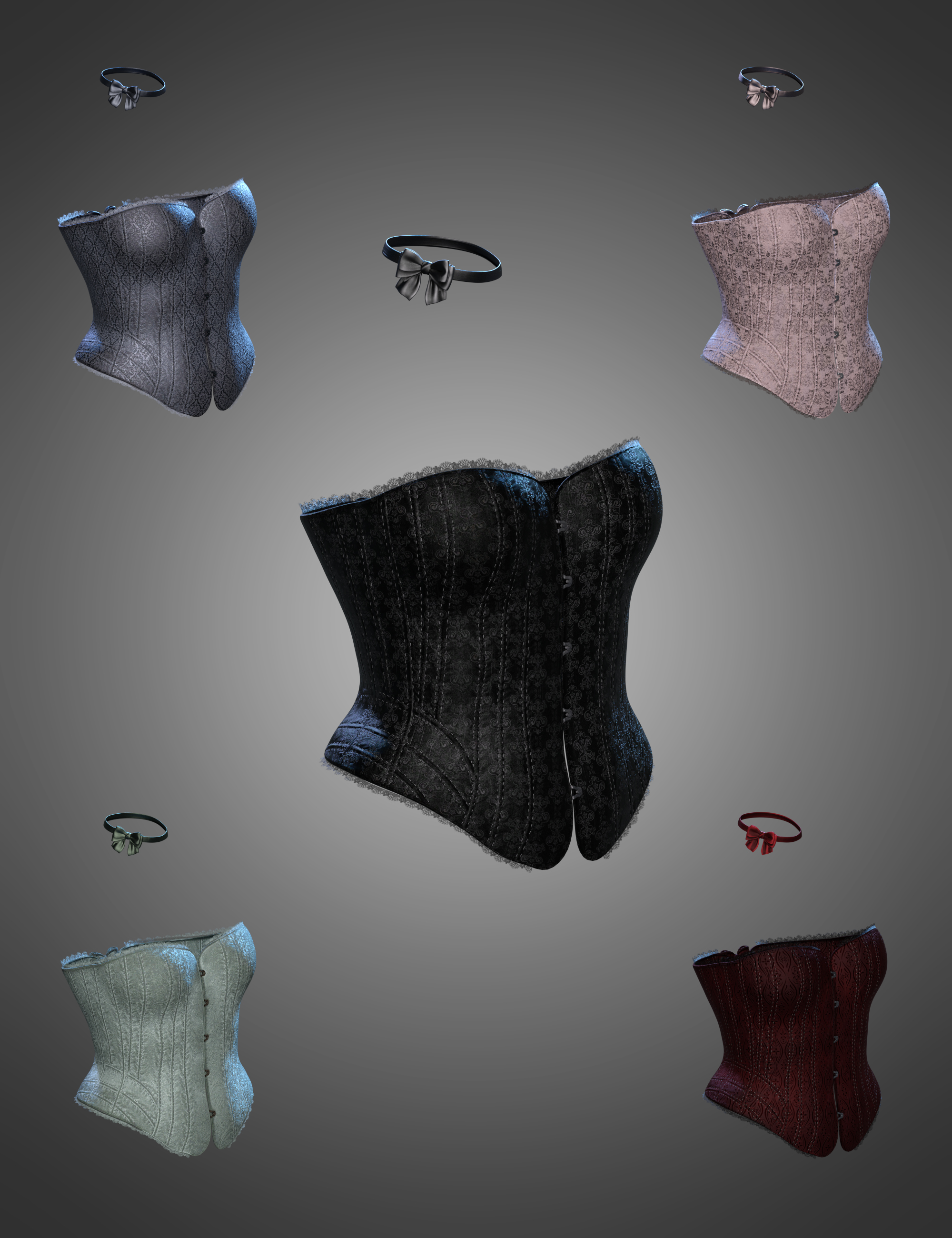 CB Mollie Mae Choker and Corset for Genesis 8 Females by: CynderBlue, 3D Models by Daz 3D