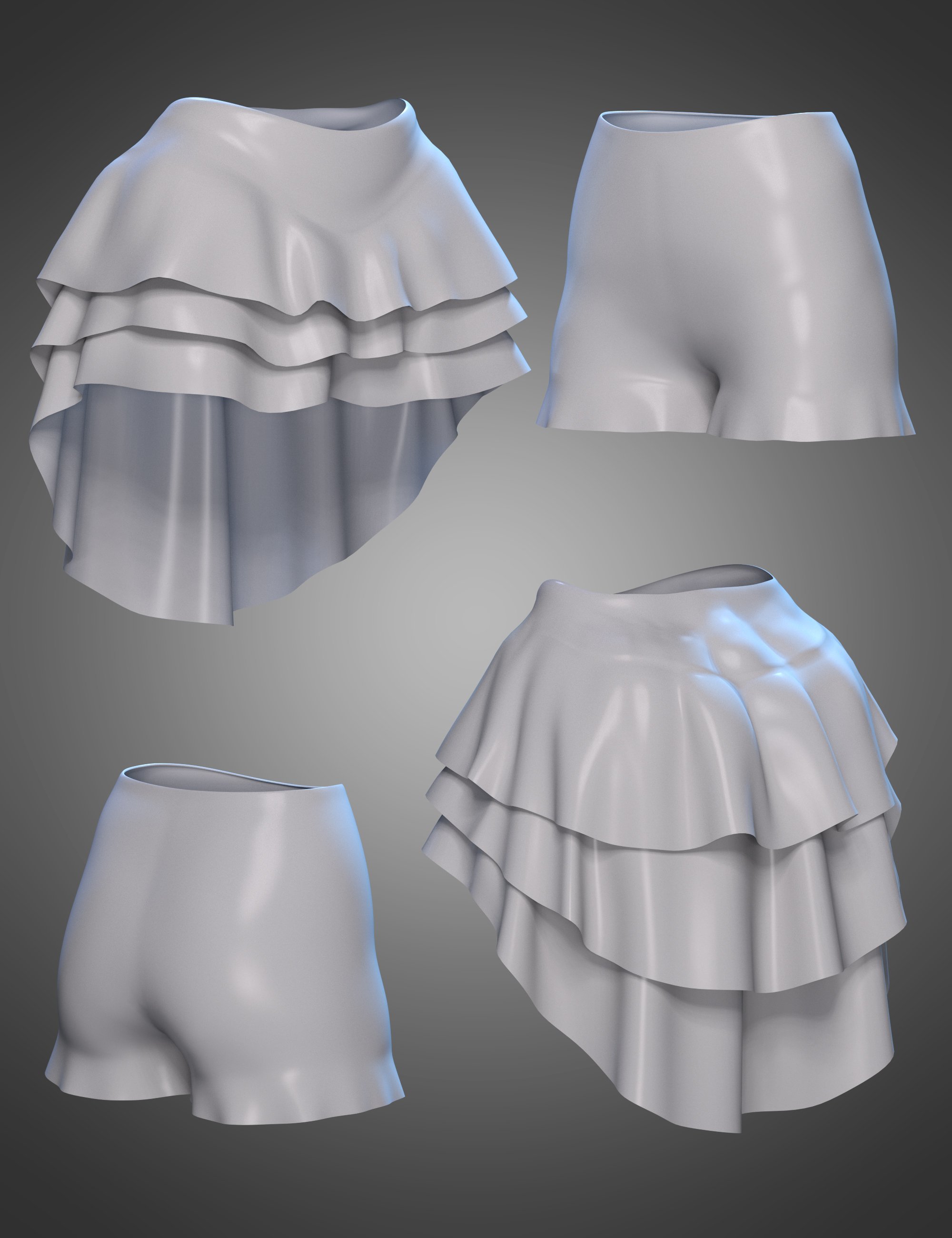 CB Mollie Mae Shorts and dForce Skirt for Genesis 8 Females | Daz 3D