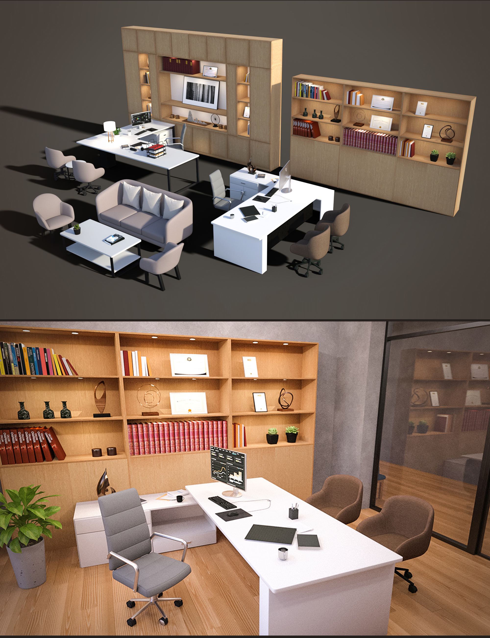 PBO Boss Office Furniture by: Polish, 3D Models by Daz 3D