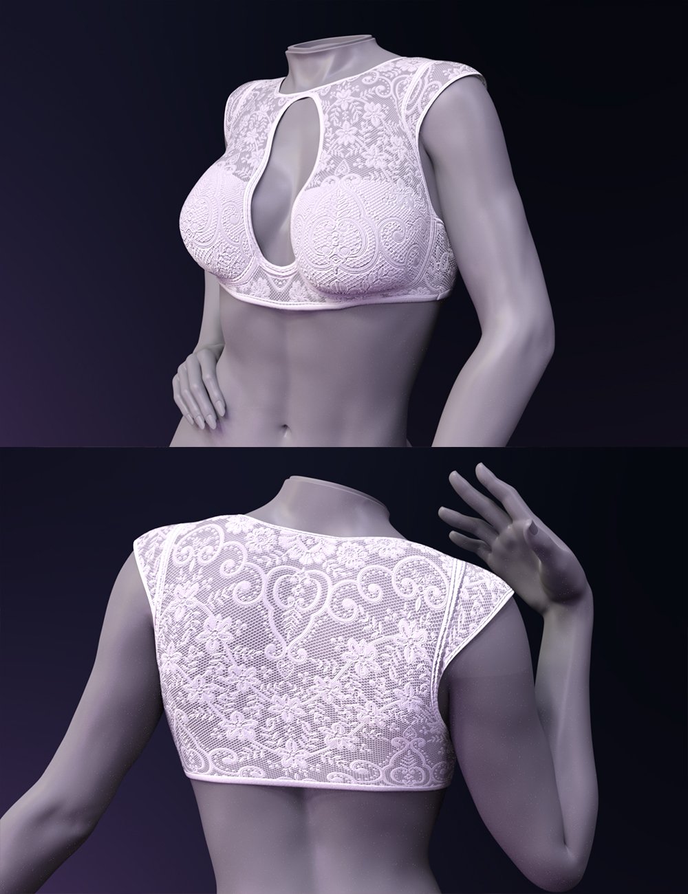 X-Fashion Lace Tops Set for Genesis 8 and 8.1 Females by: xtrart-3d, 3D Models by Daz 3D