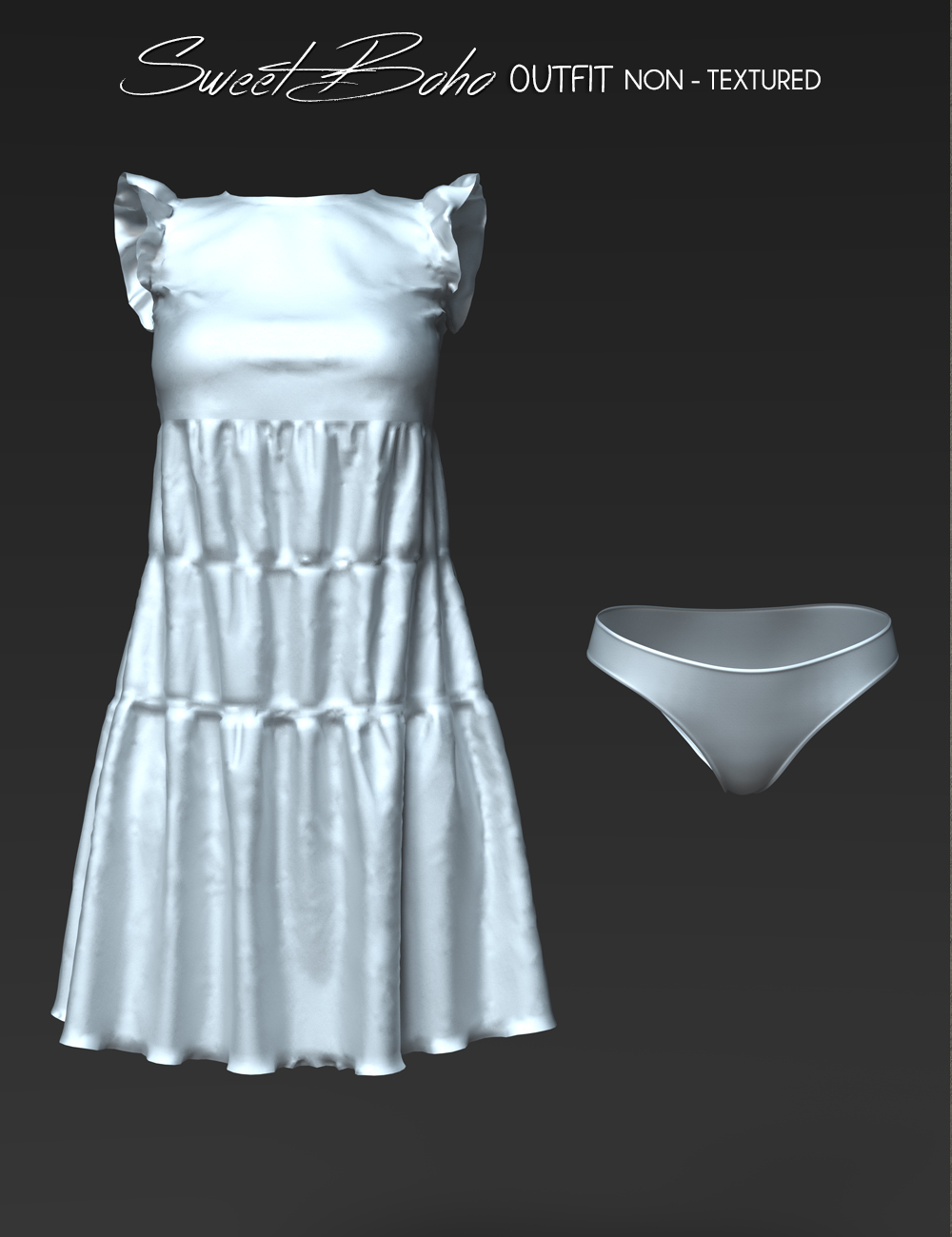 Sweet Boho dForce Outfit for Genesis 8 and 8.1 Females by: Pixelunashadownet, 3D Models by Daz 3D