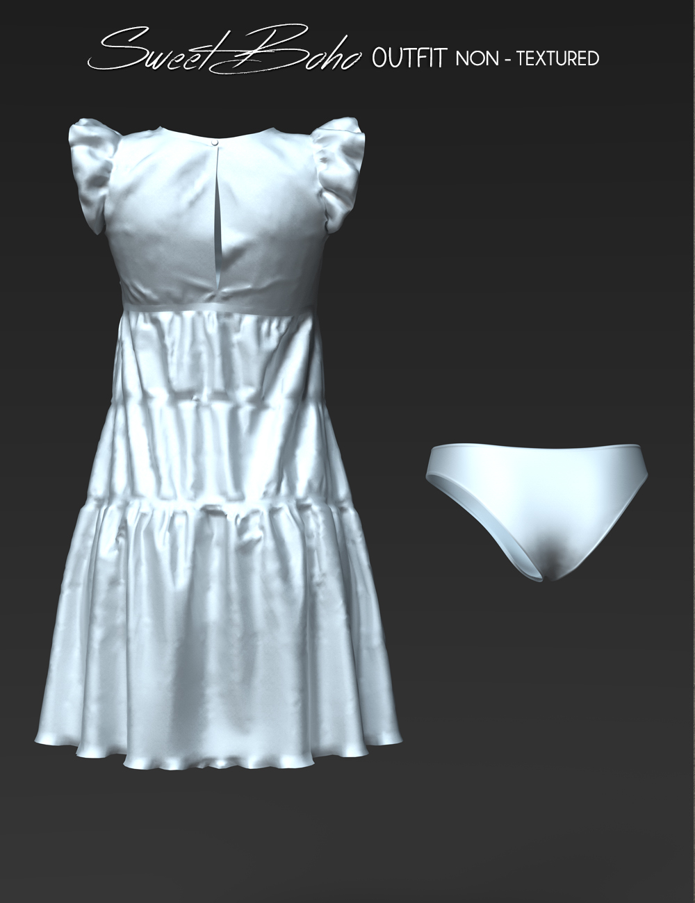 Sweet Boho dForce Outfit for Genesis 8 and 8.1 Females by: Pixelunashadownet, 3D Models by Daz 3D