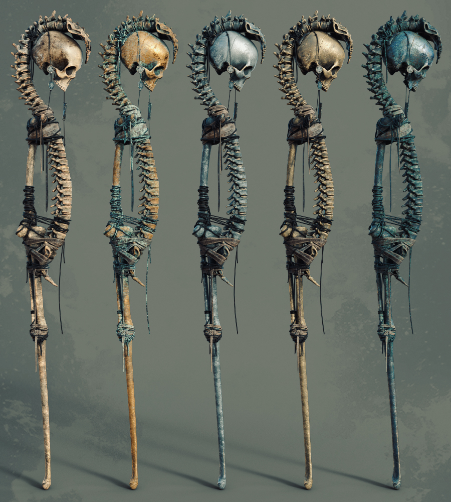 Necromancer Scepter for Genesis 8 and 8.1 by: fjaa3d, 3D Models by Daz 3D