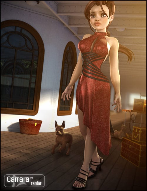 Evening Style Dress Unimesh Fits by: Barbara Brundon, 3D Models by Daz 3D