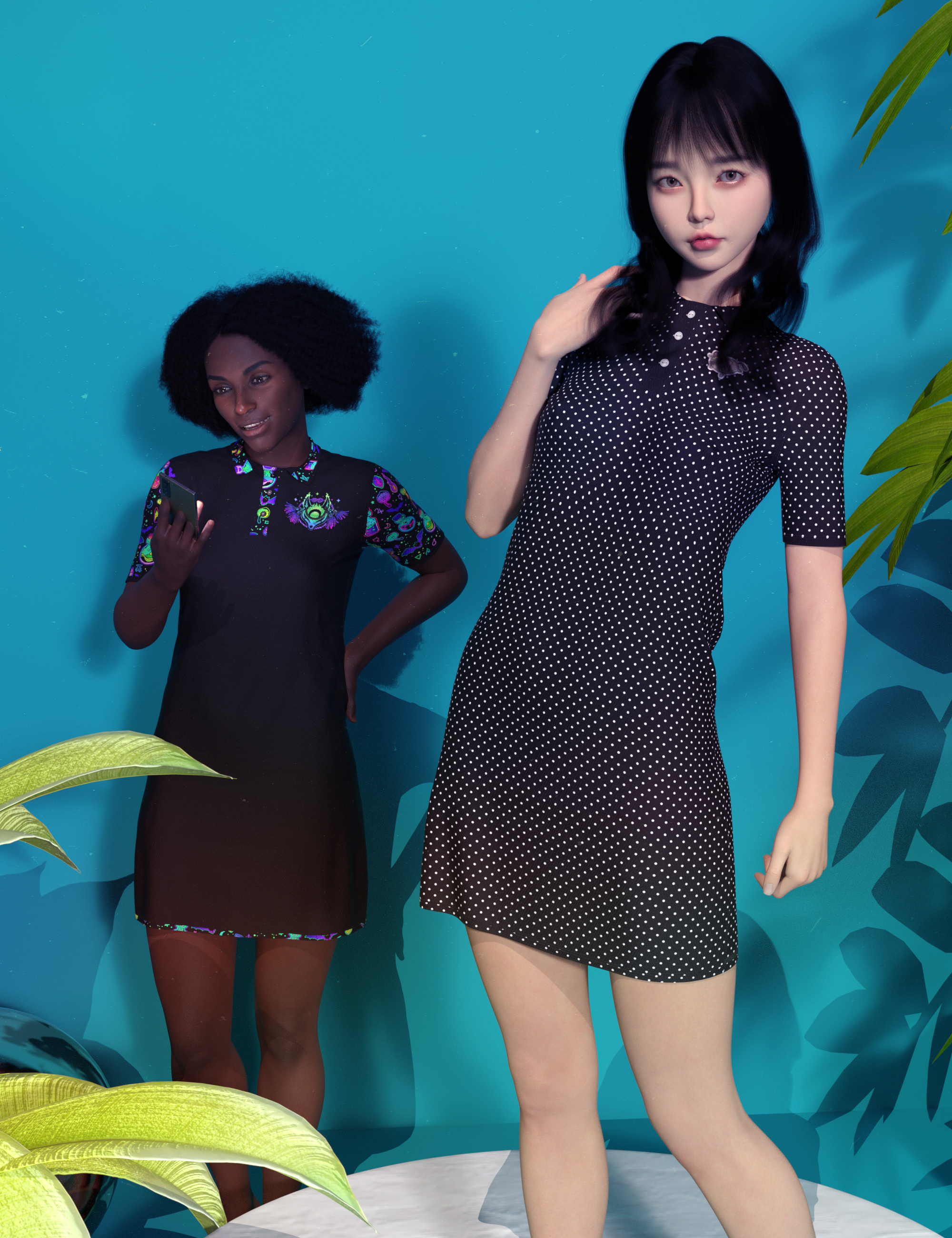 dForce Aranka Polo Dress for Genesis 8 Females by: Sade, 3D Models by Daz 3D