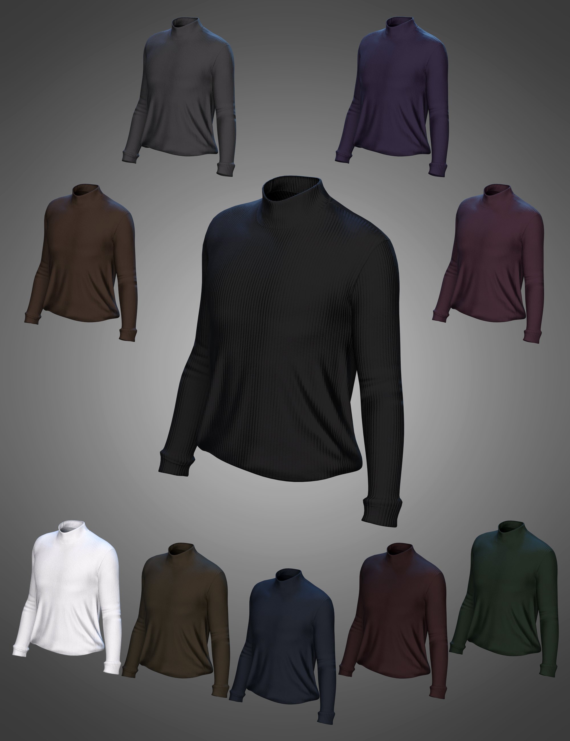 M Fashion Casual Outfit V1 Sweater for Genesis 8 and 8.1 Male