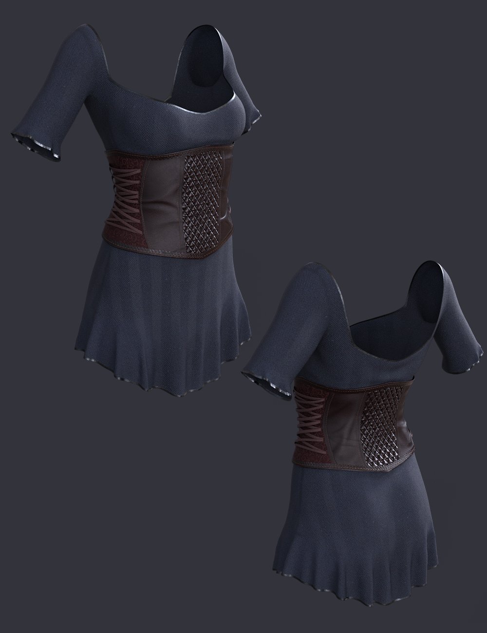 dForce Aurola Warrior Wolf Dress for Genesis 8 and 8.1 Females by: Beautyworks, 3D Models by Daz 3D