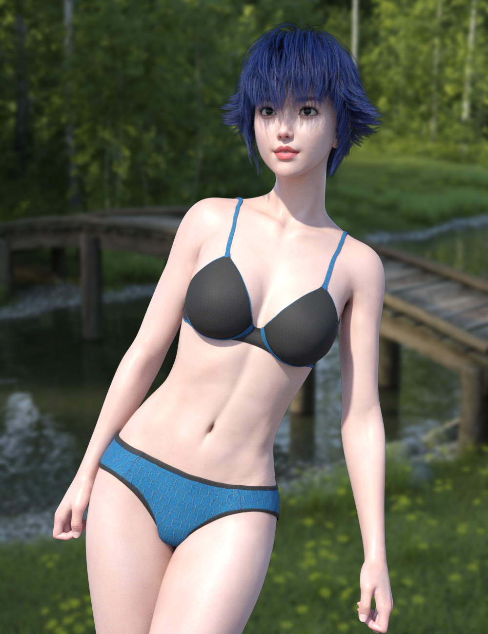JL Stylized Short Cropped Hair for Genesis 8 and 8.1 Females by: Jerry Jang, 3D Models by Daz 3D