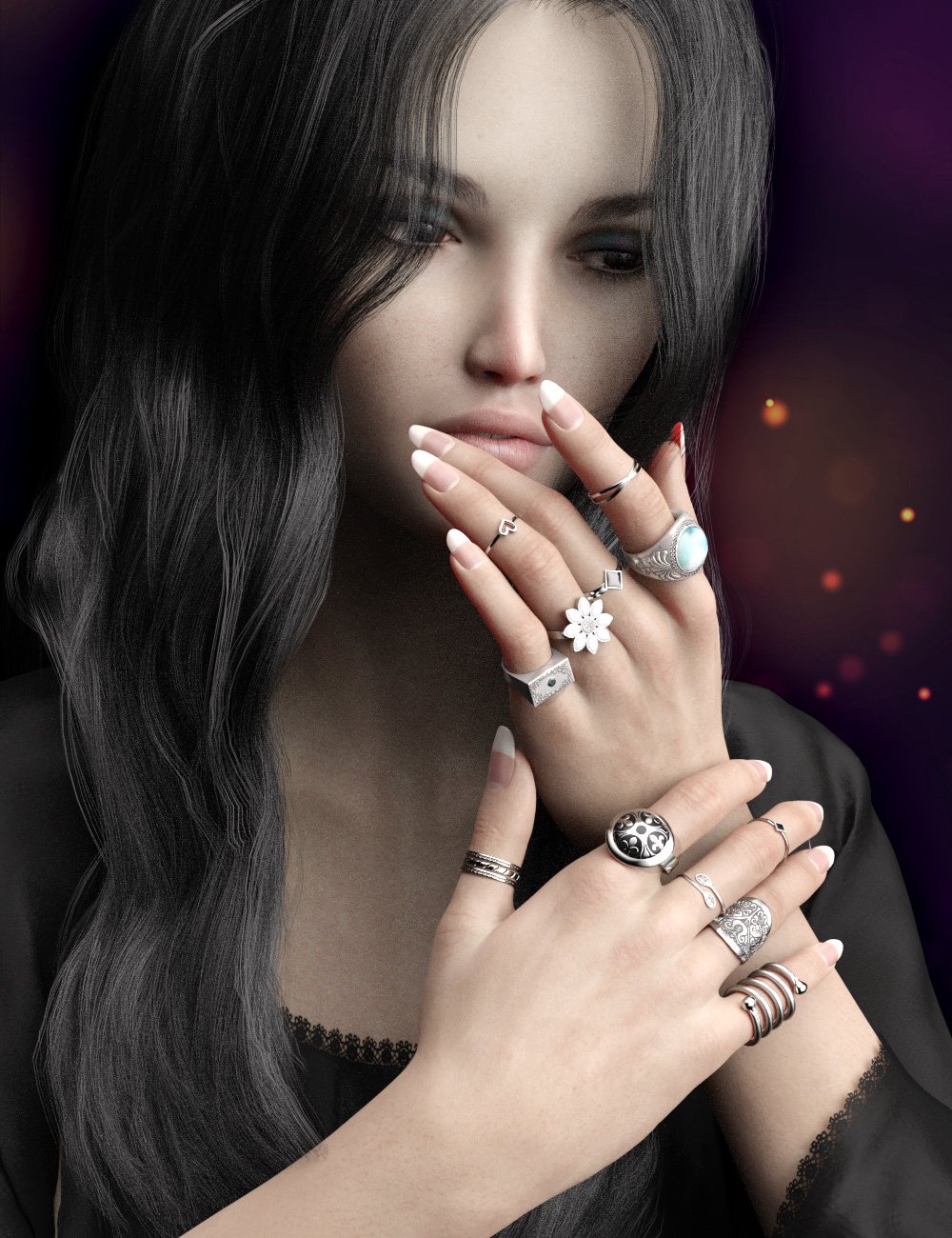 Statement Rings Collection for Genesis 8 and 8.1 Female Statement Rings Collection for Genesis 8 and 8.1 Female by: esha, 3D Models by Daz 3D