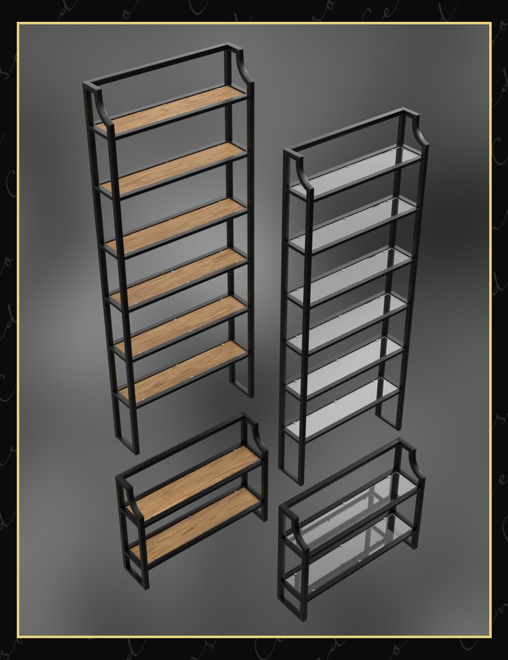 Modern Shelving Units Daz 3D