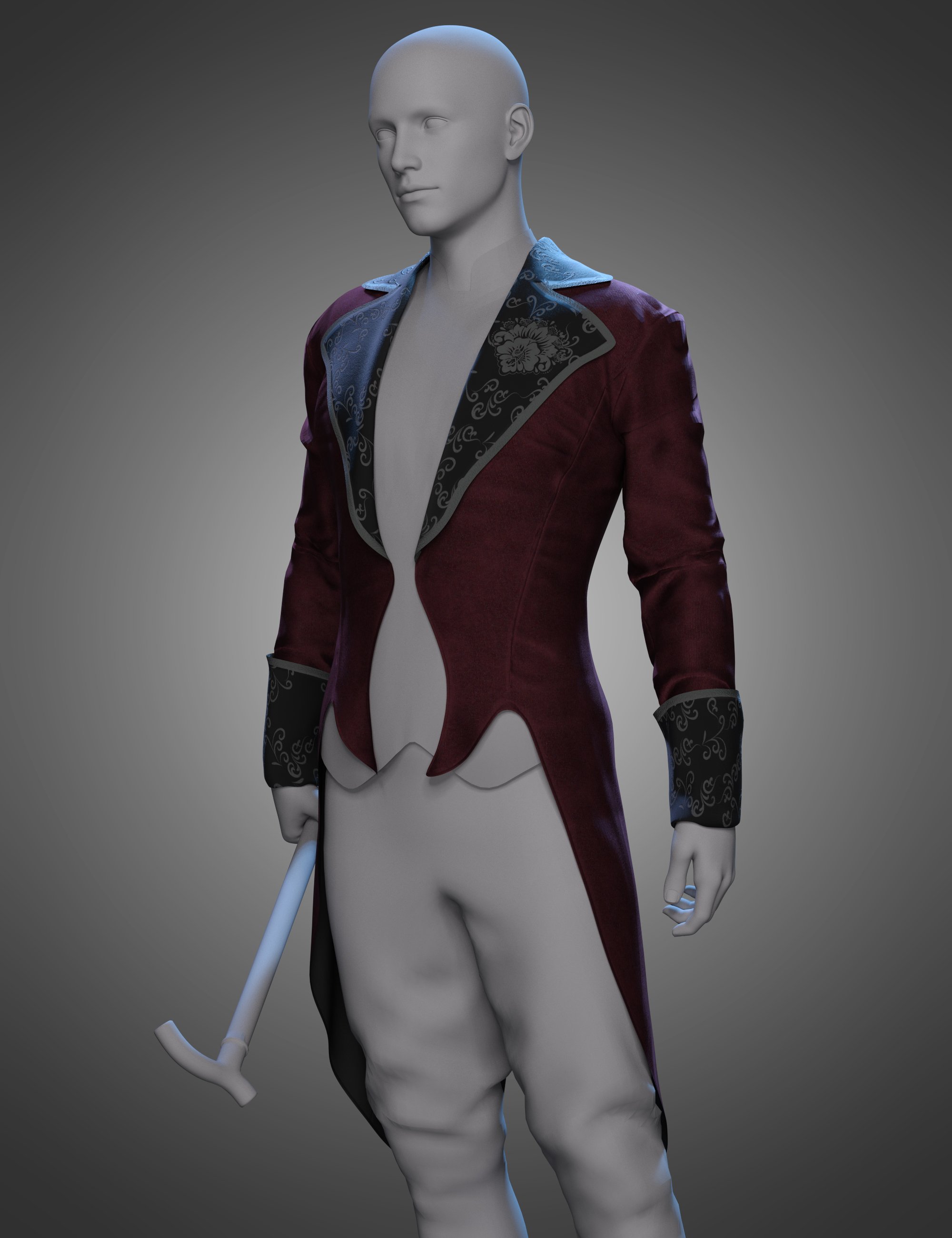 Victorian Vampire dForce Jacket for Genesis 8 and 8.1 Males by: fefecoolyellow, 3D Models by Daz 3D