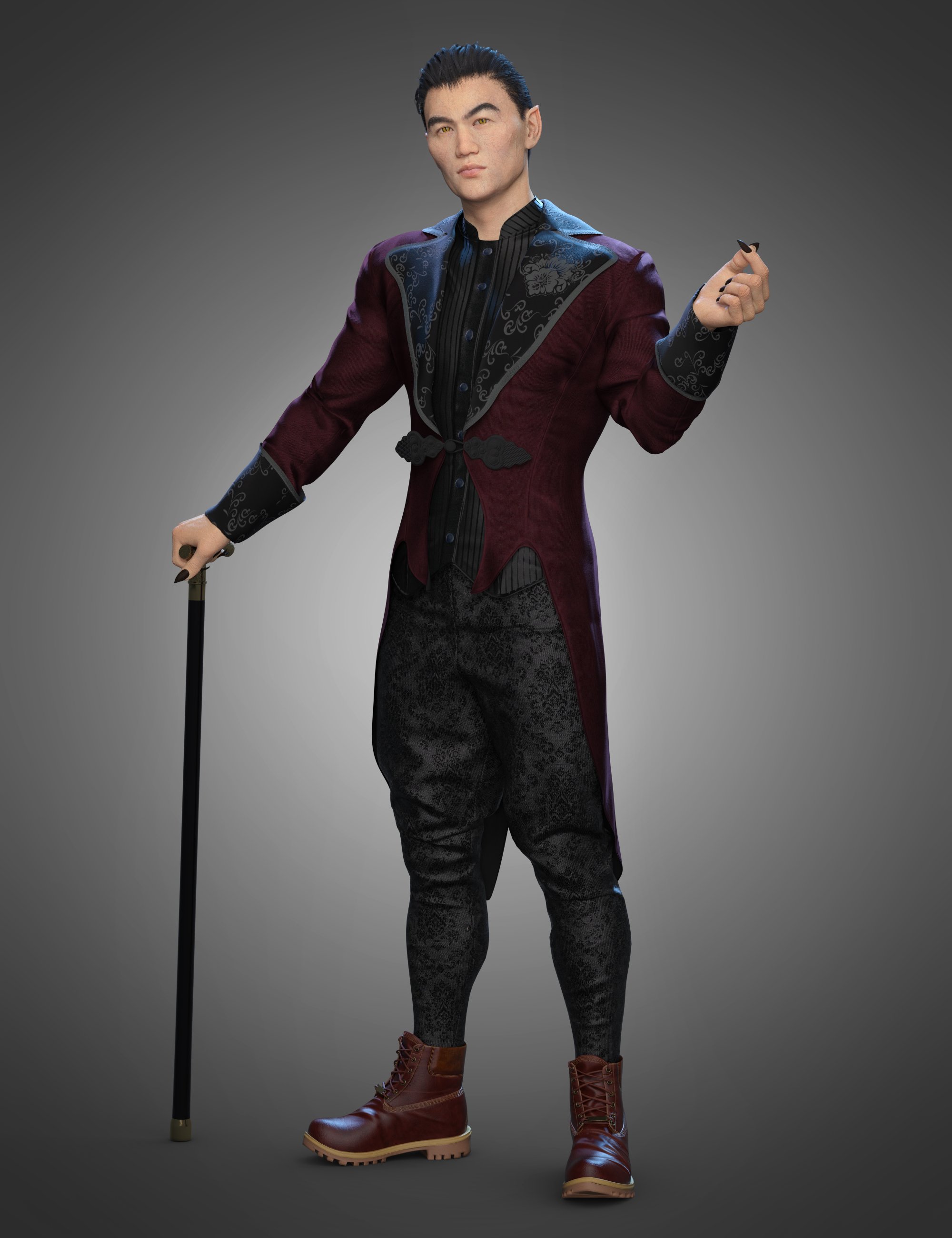 dForce Victorian Vampire Outfit for Genesis 8 and 8.1 Males