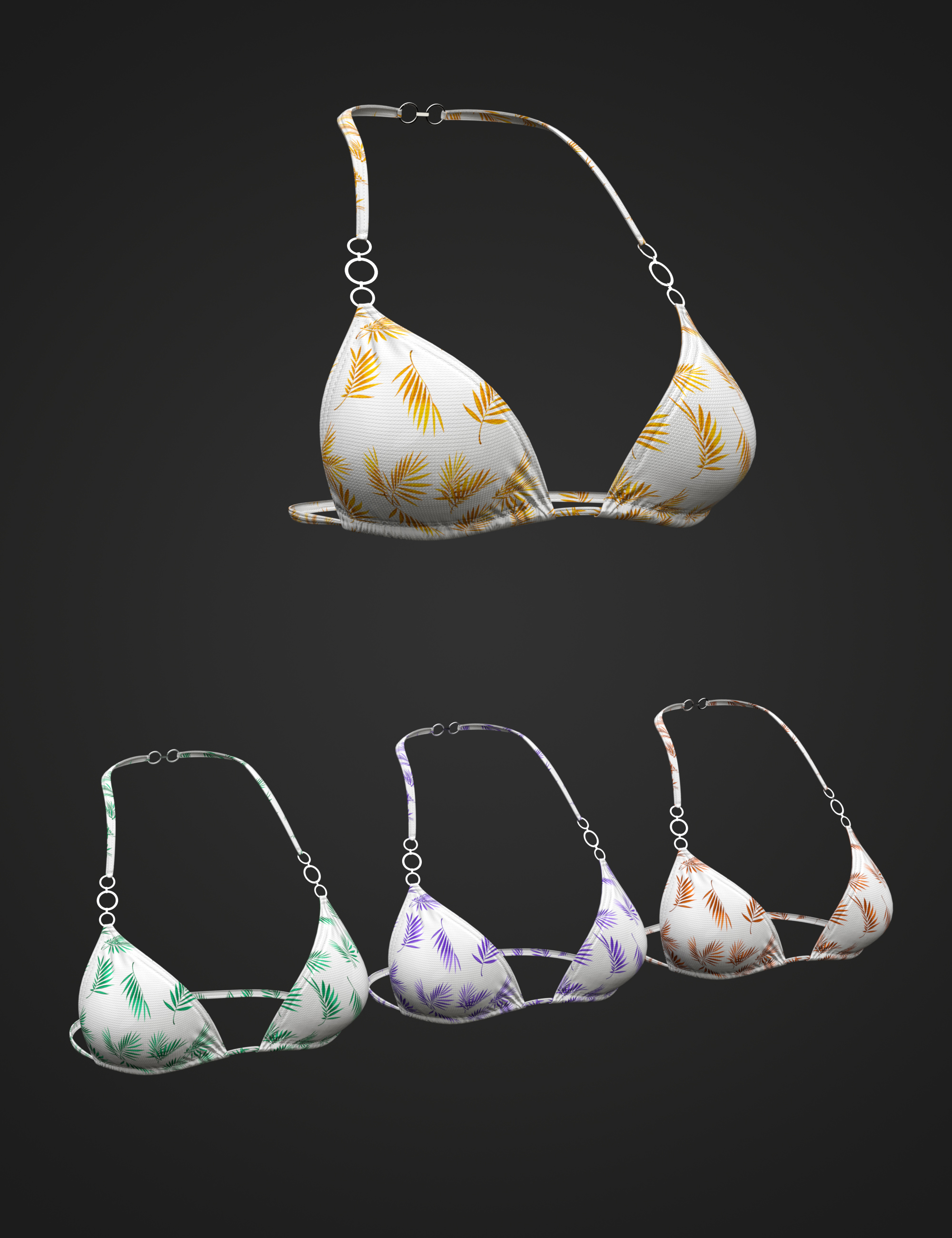 X Fashion Rings Bikini Top for Genesis 8 and 8.1 Females by: xtrart-3d, 3D Models by Daz 3D