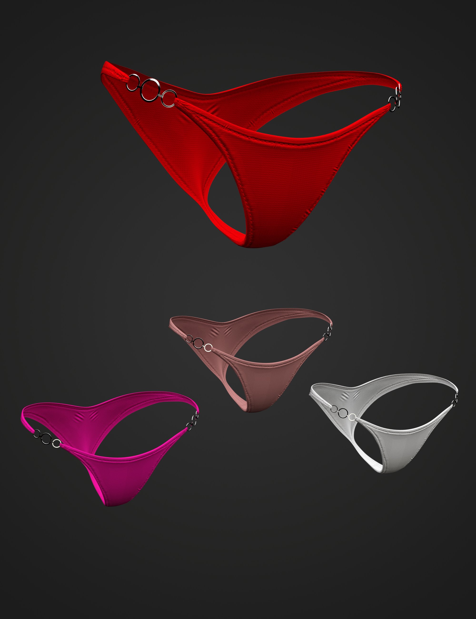 X Fashion Rings Bikini Bottoms for Genesis 8 and 8.1 Females by: xtrart-3d, 3D Models by Daz 3D