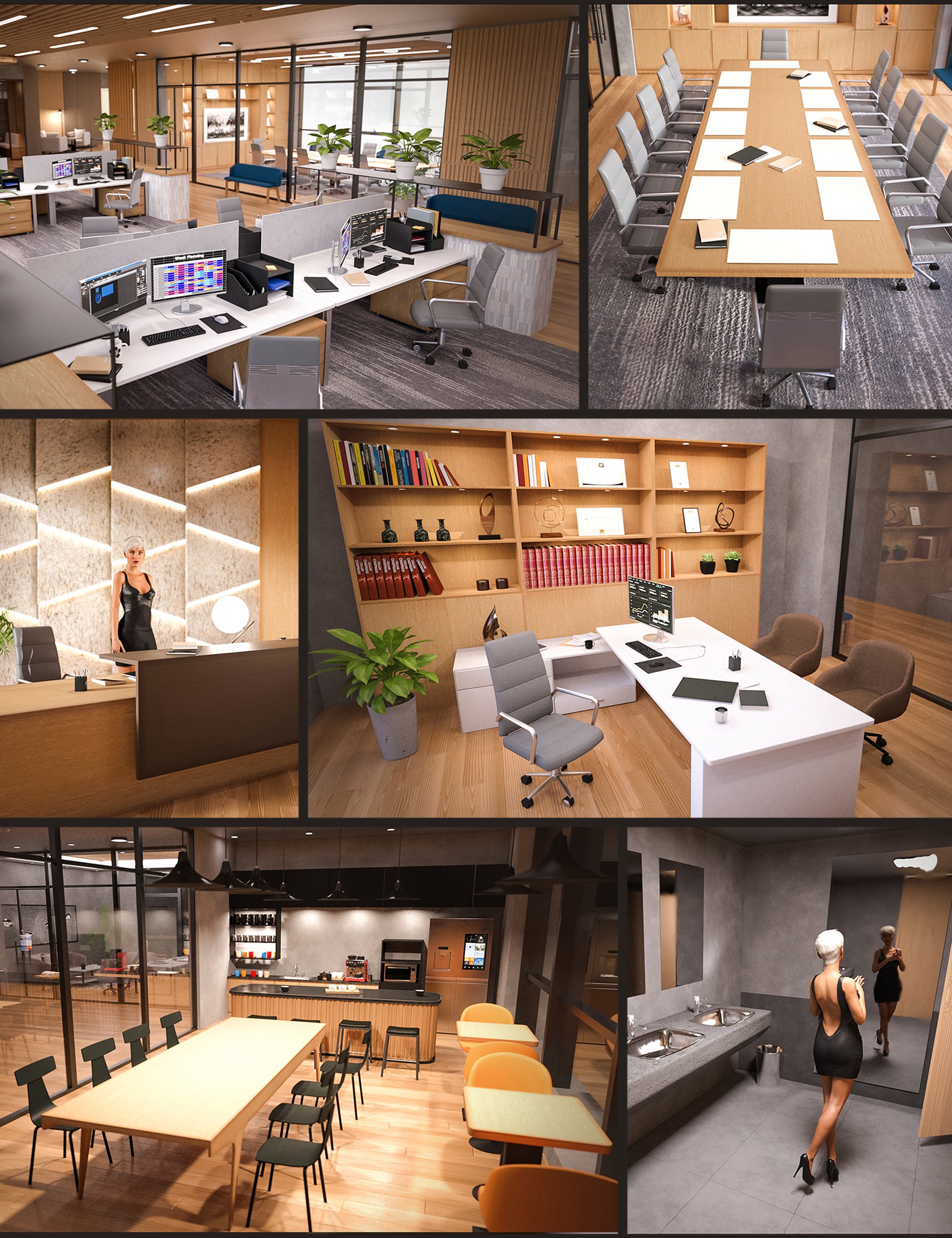 Prestige Business Office Bundle by: Polish, 3D Models by Daz 3D
