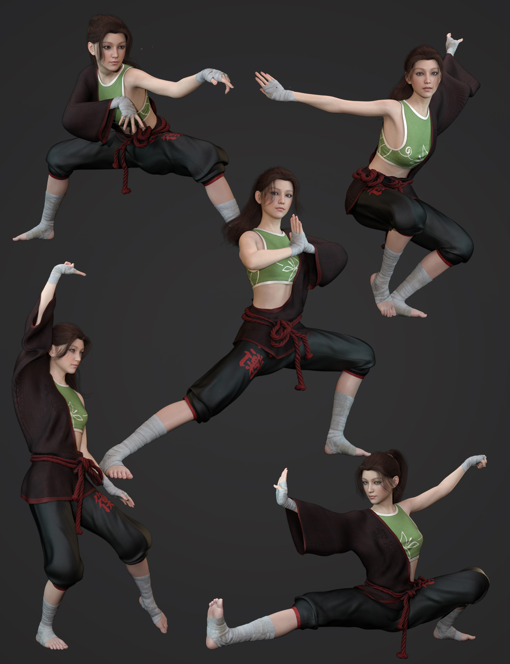 KungFu Fury Poses for Genesis 8 and 8.1 Females by: Val3dartbiuzpharb, 3D Models by Daz 3D