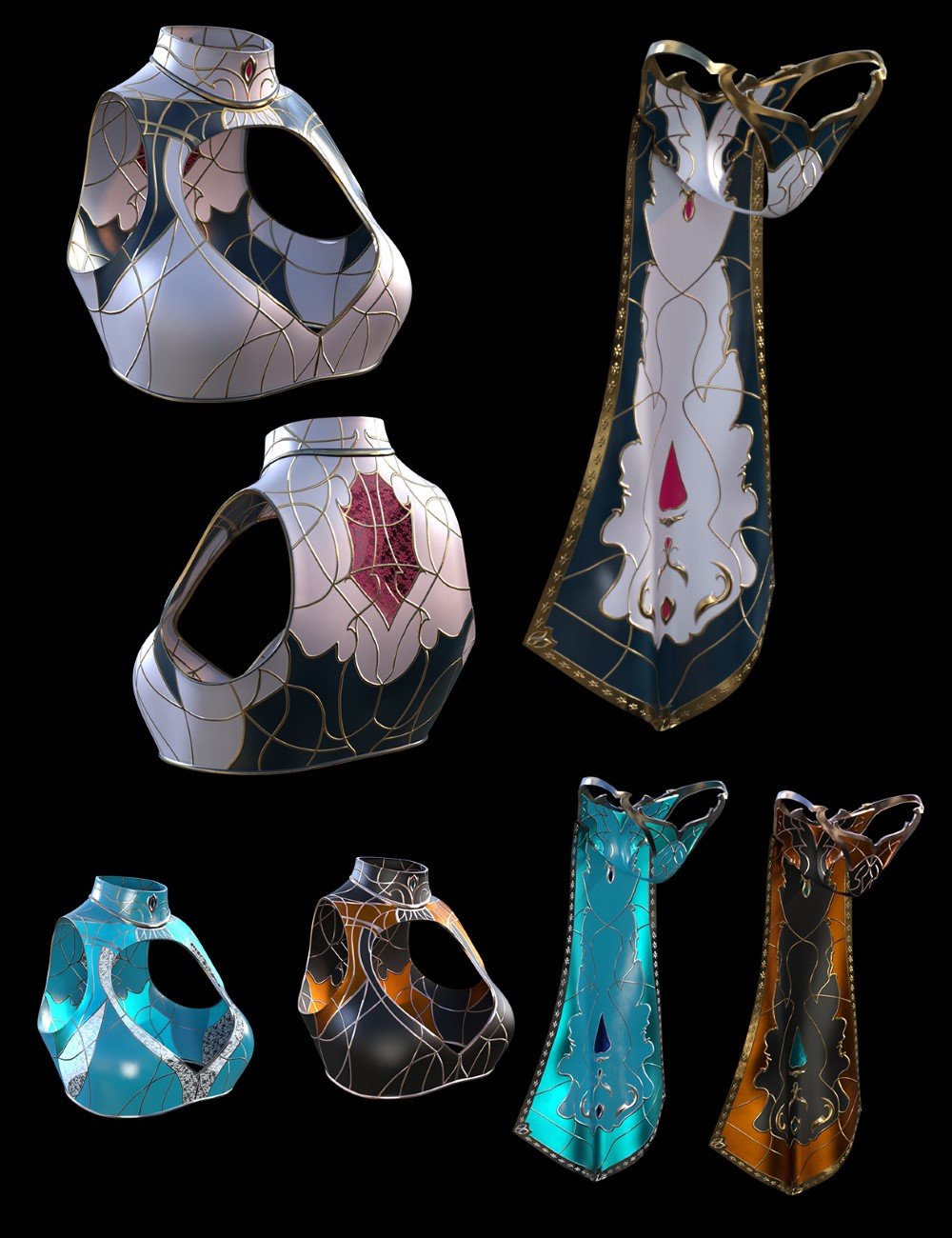 dForce ZK Elpis Mage Armor Chest, Waist, and Cape for Genesis 8 and 8.1 Females