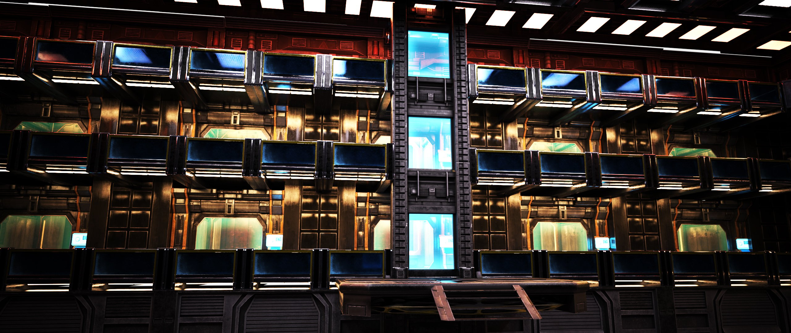 XI Modular Futuristic Prison by: Xivon, 3D Models by Daz 3D