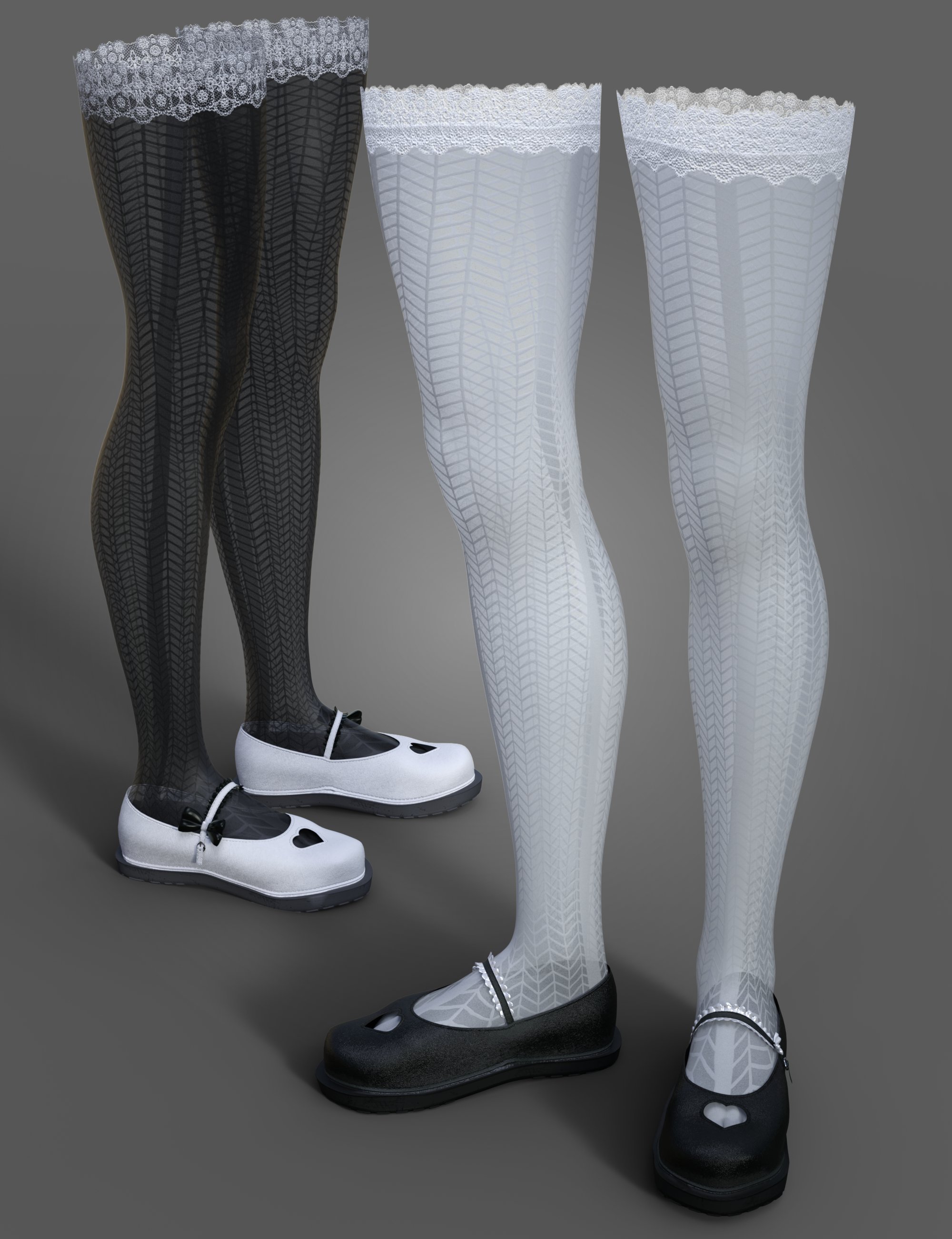 Monochrome Bikini Shoes for Genesis 8 and 8.1 Females by: SWTrium, 3D Models by Daz 3D