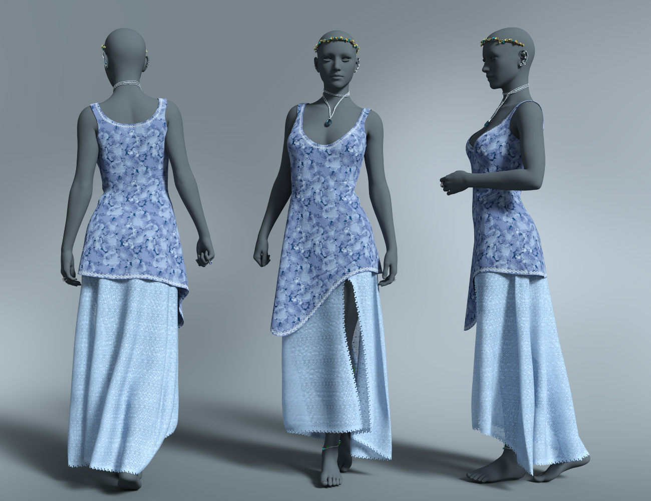 dForce Hyleoroi Outfit for Genesis 8 and 8.1 Females by: Amaranth, 3D Models by Daz 3D