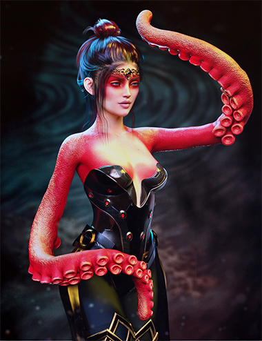 FPE Tentacle Arms for Genesis 8 and 8.1 Females by: FenixPhoenixEsid, 3D Models by Daz 3D