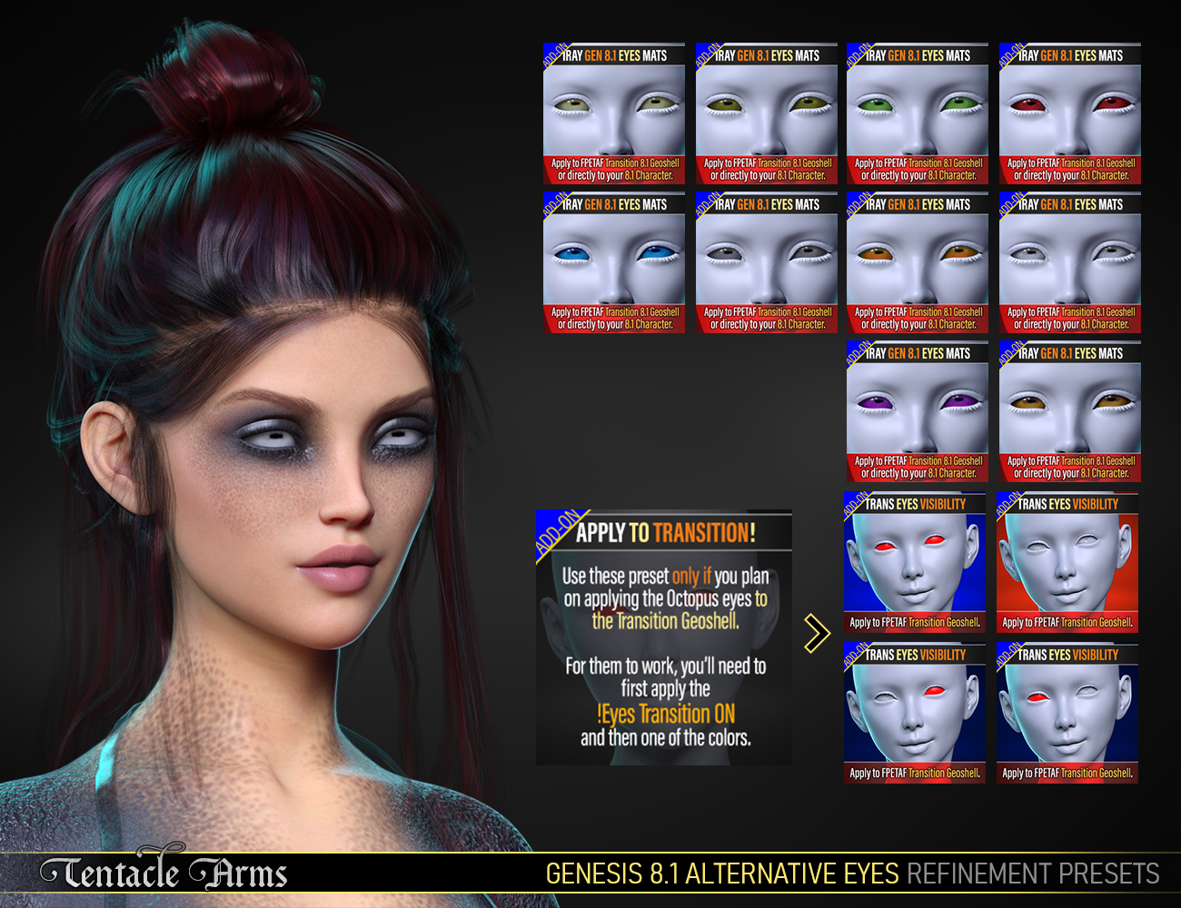FPE Tentacle Arms Add-On for Genesis 8 and 8.1 Females FPE Tentacle Arms Add-On for Genesis 8 and 8.1 Females by: FenixPhoenixEsid, 3D Models by Daz 3D