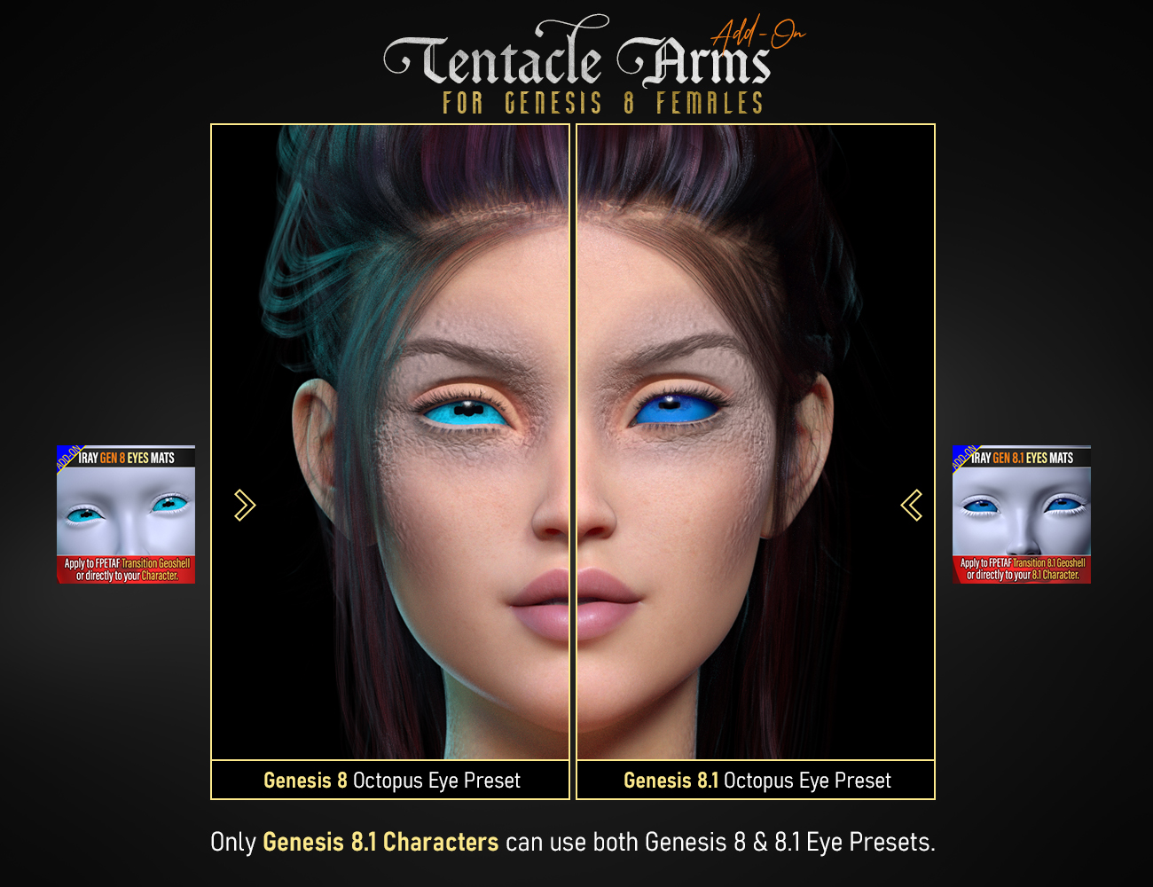 FPE Tentacle Arms Add-On for Genesis 8 and 8.1 Females FPE Tentacle Arms Add-On for Genesis 8 and 8.1 Females by: FenixPhoenixEsid, 3D Models by Daz 3D