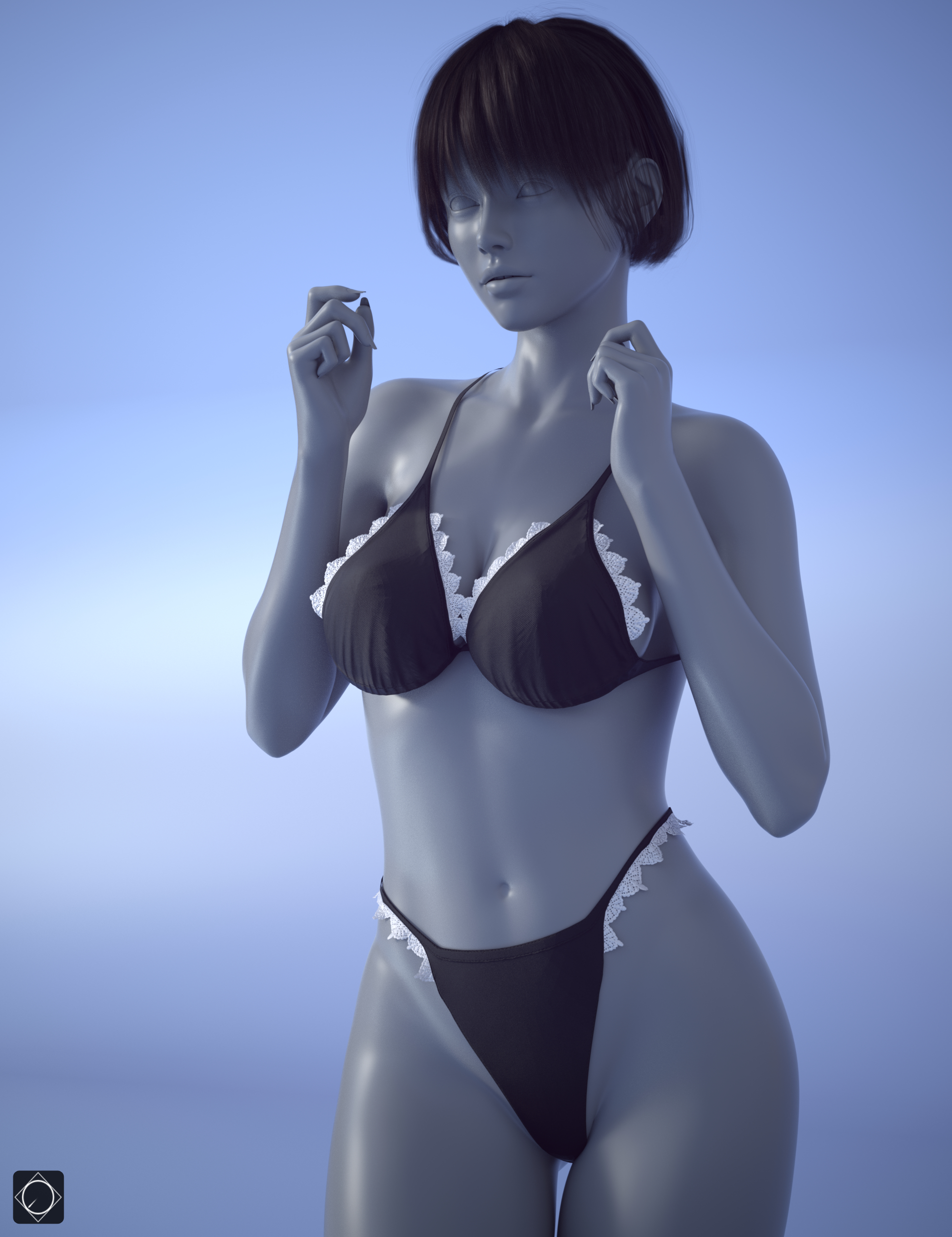 dForce Monochrome Bikini for Genesis 8 and 8.1 Females by: SWTrium, 3D Models by Daz 3D