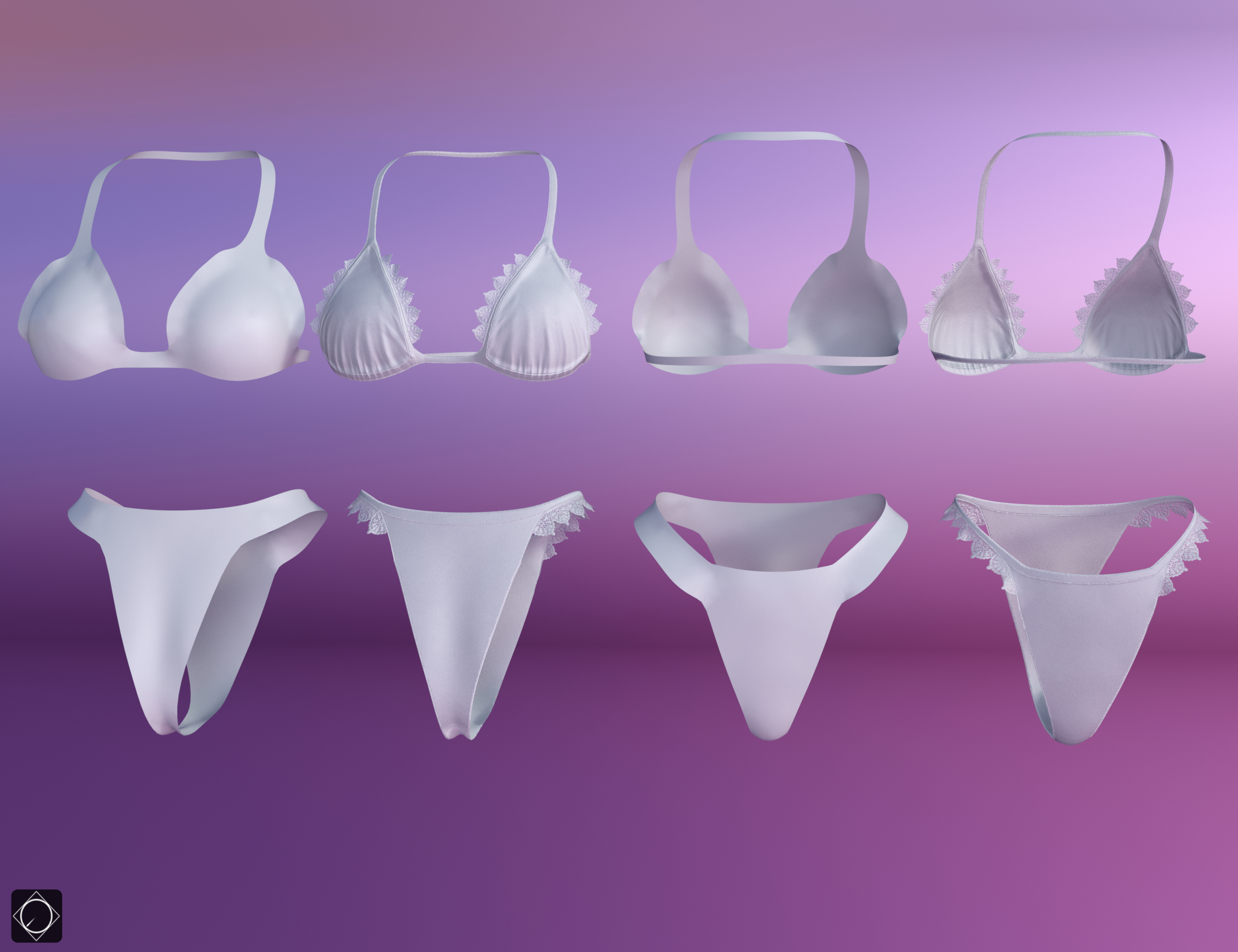 dForce Monochrome Bikini for Genesis 8 and 8.1 Females by: SWTrium, 3D Models by Daz 3D